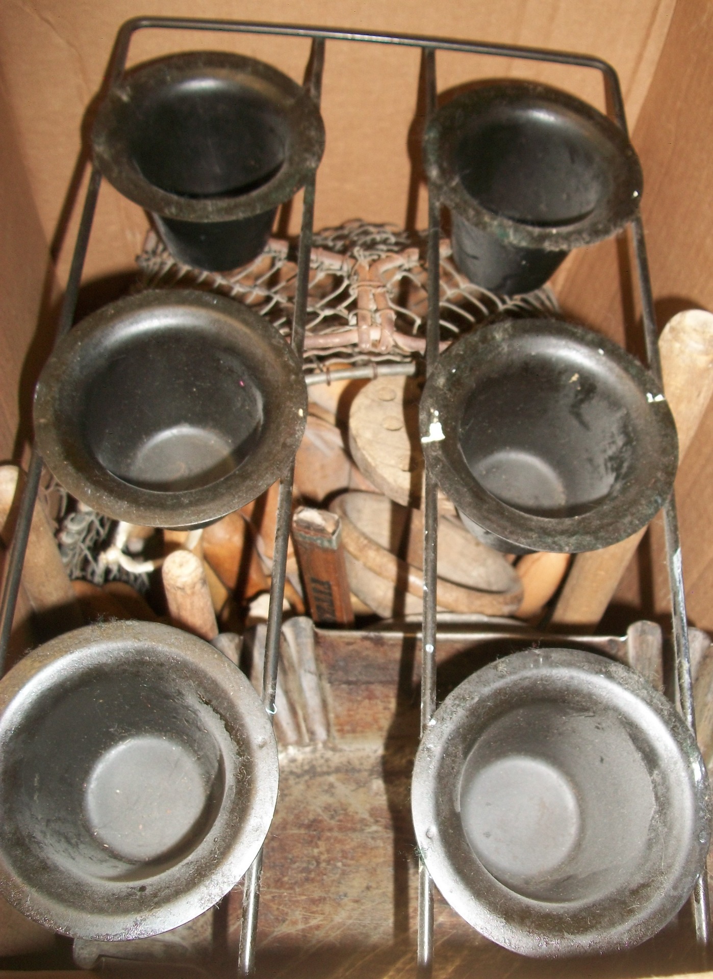 Cast Iron Pans Set of 2 Vintage Muffin or Popover Baking Pans 