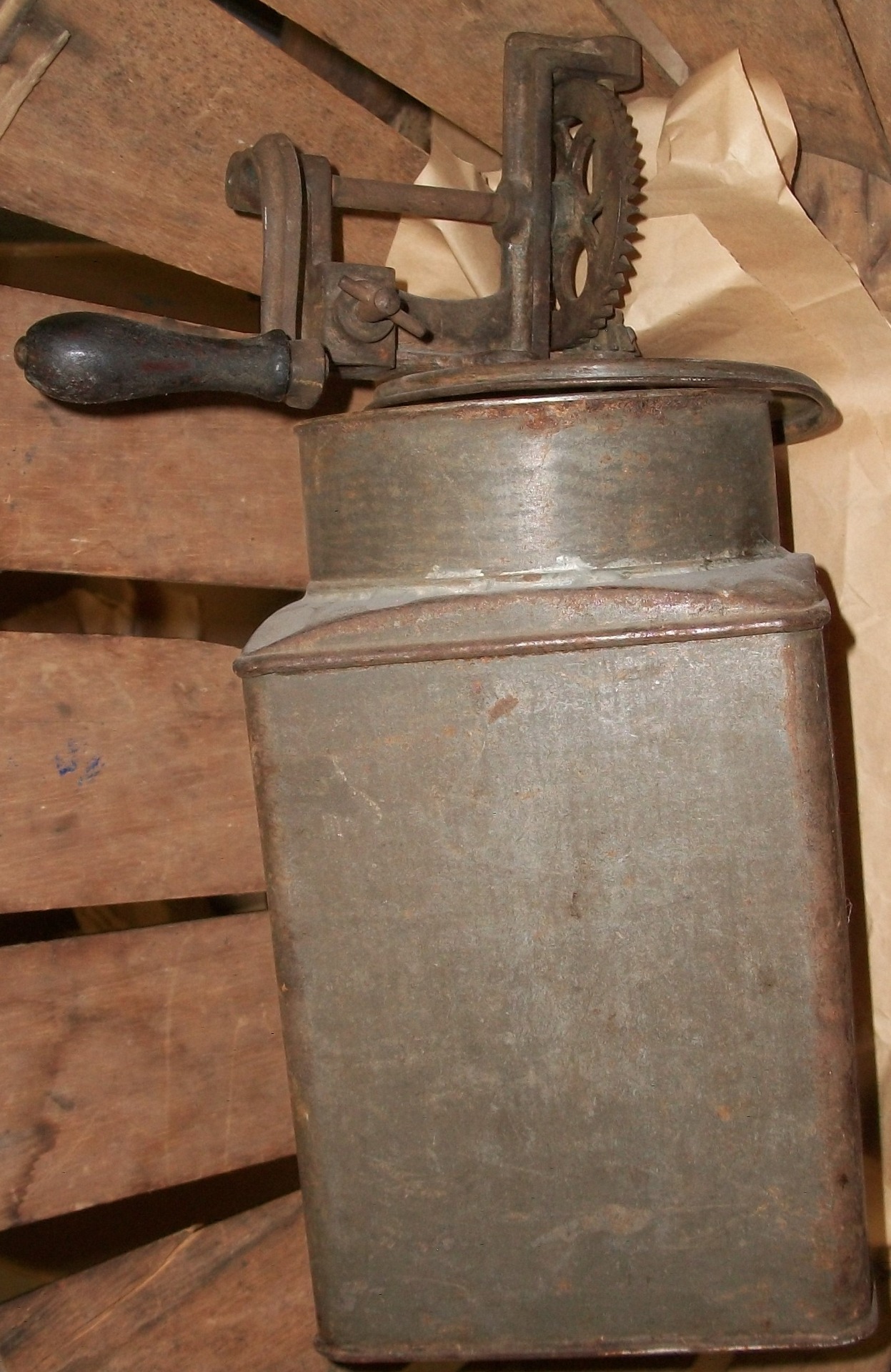 tin churn with "beaters"