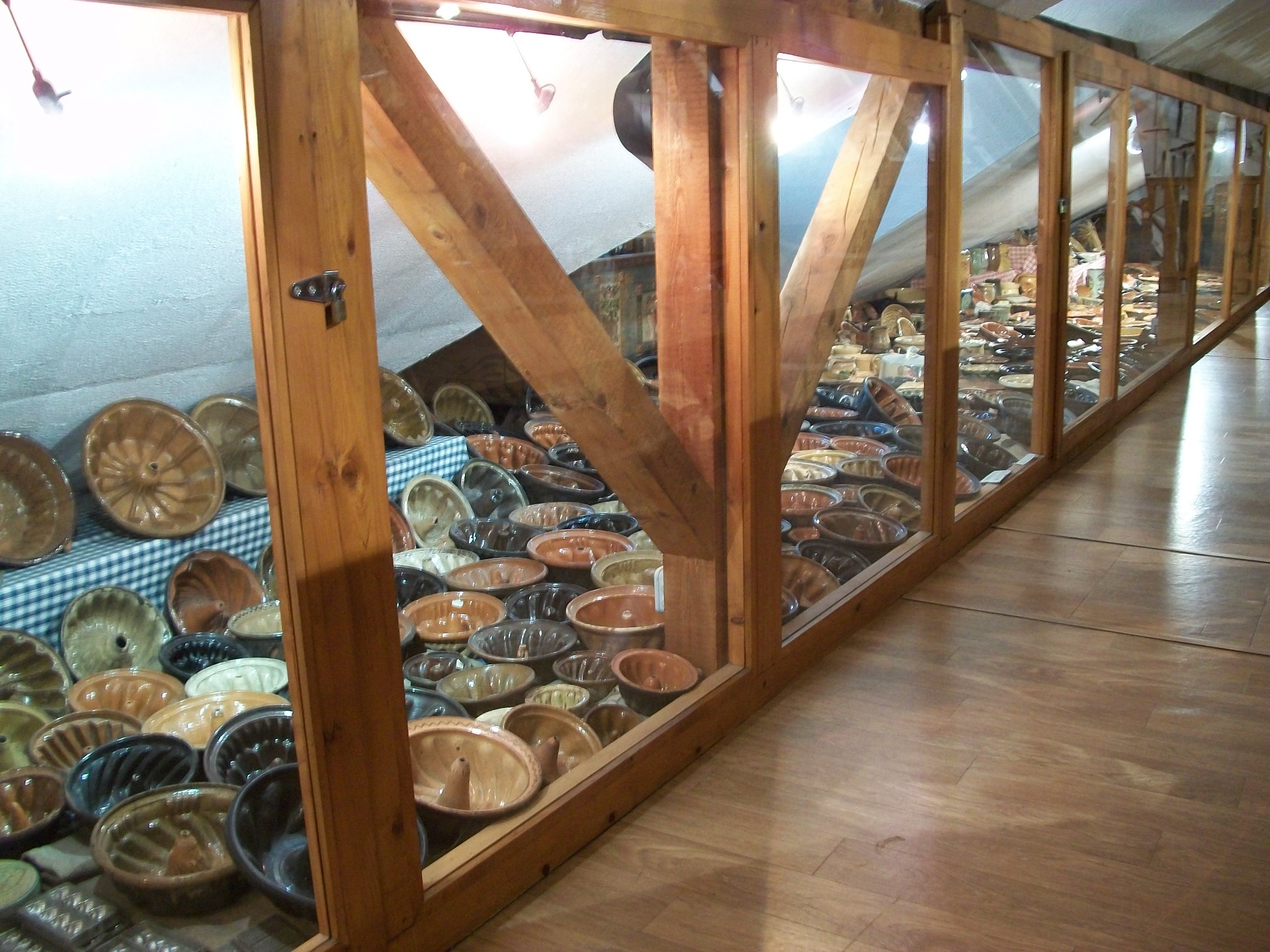 Kugelhopf cake molds in one of the French bread museums in the Alsace area.