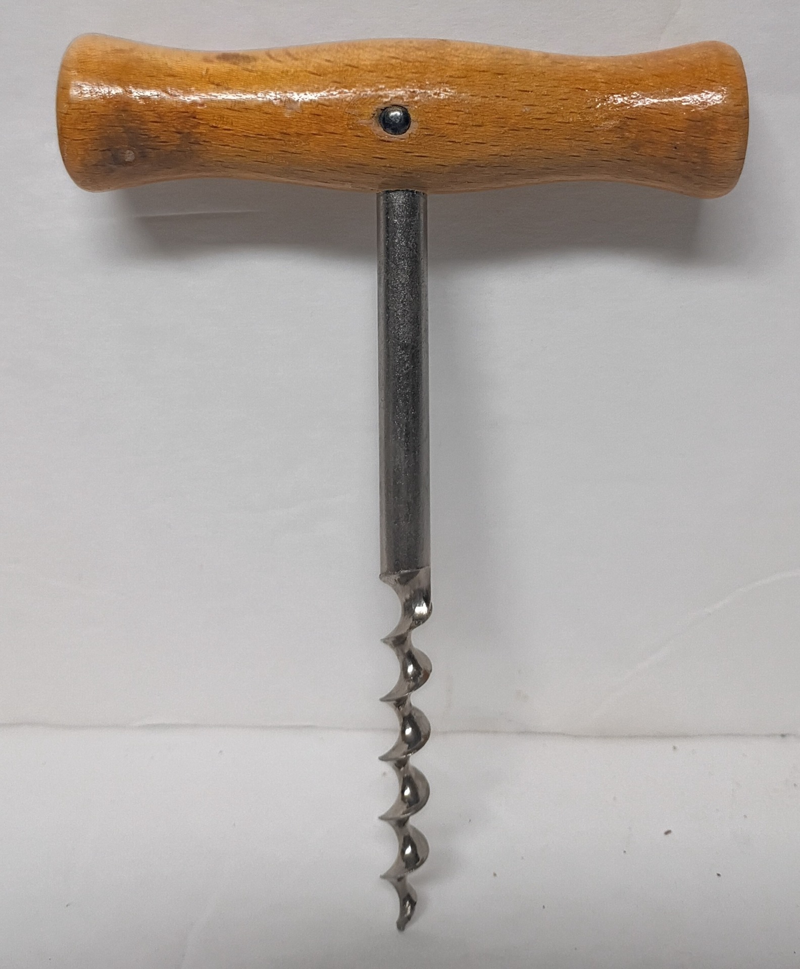 corkscrew - wooden handle 3.5" x 4.78"T; 25c